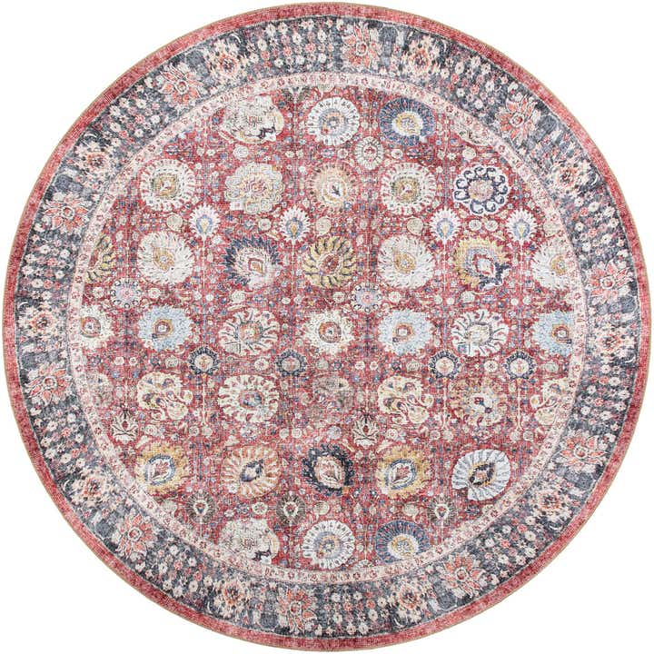 7' 10 x 7' 10 Washable Timeless Round Rug