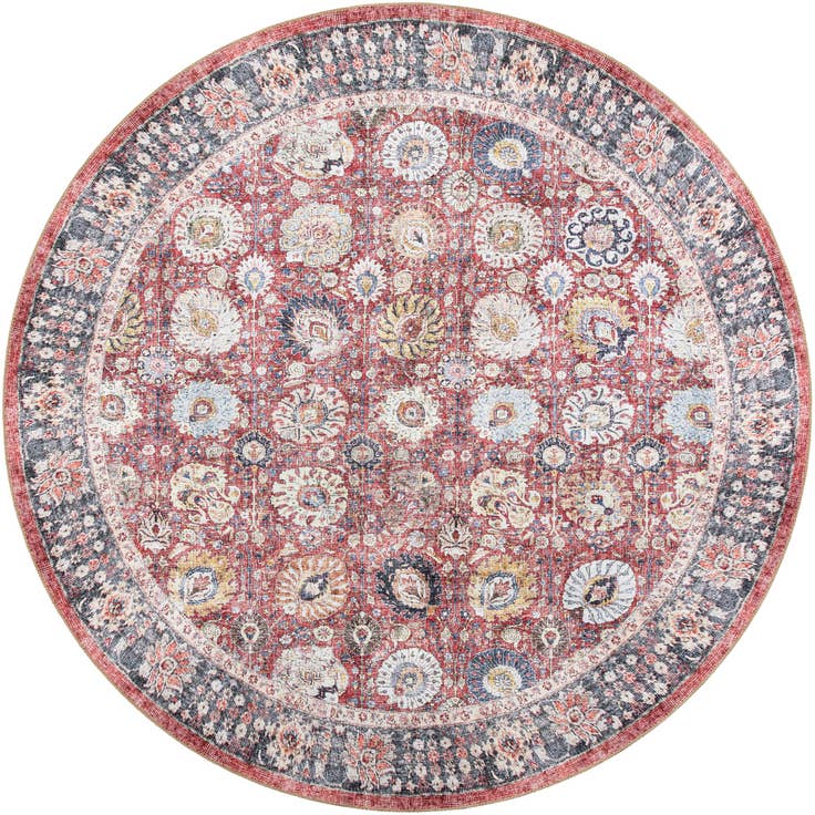 Detail image of 7' 10 x 7' 10 Washable Timeless Round Rug