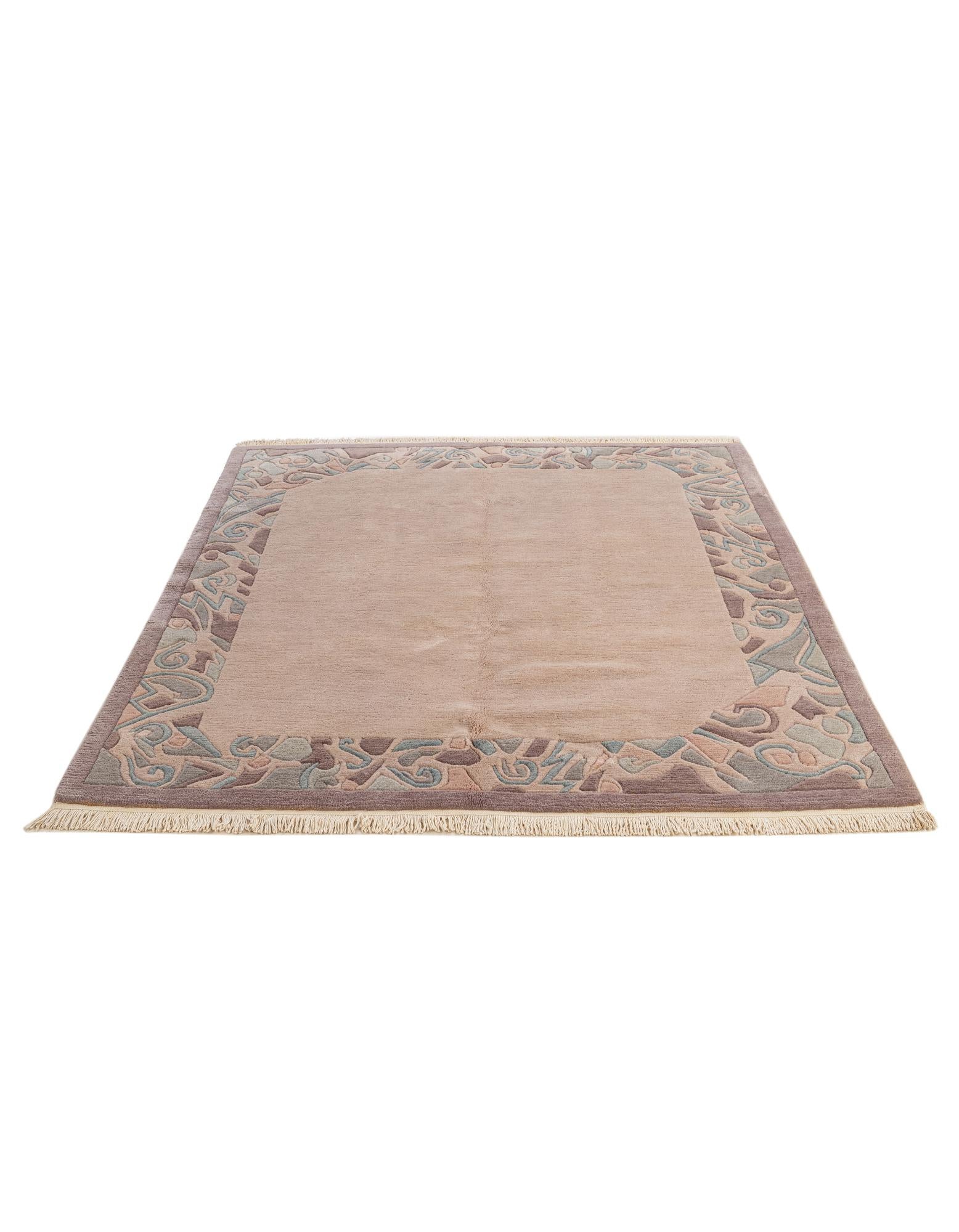5' 1 x 5' 4 Hand Knotted Nepal Wool Square Rug