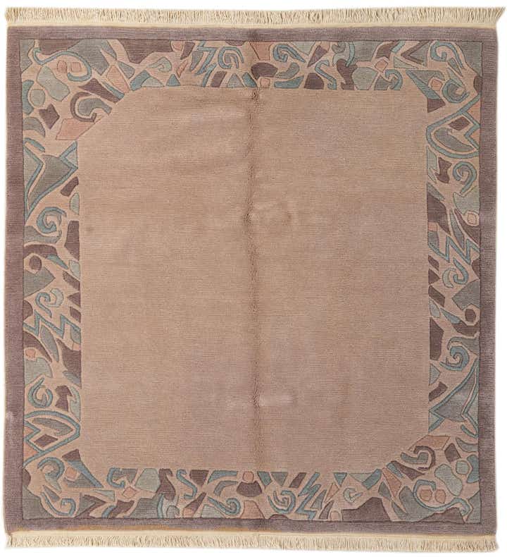 5' 1 x 5' 4 Hand Knotted Nepal Wool Square Rug