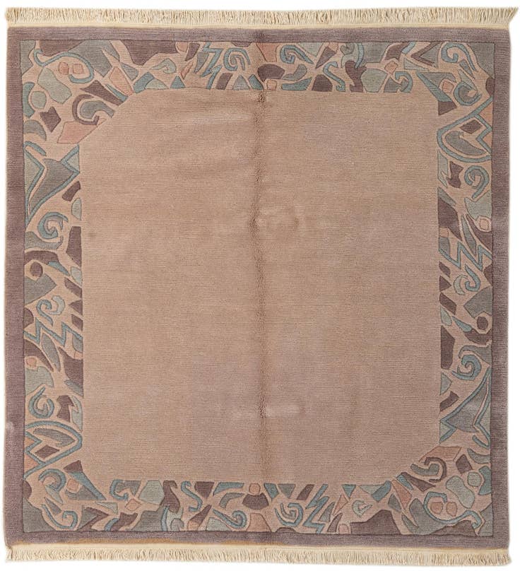 Detail image of 5' 1 x 5' 4 Hand Knotted Nepal Wool Square Rug