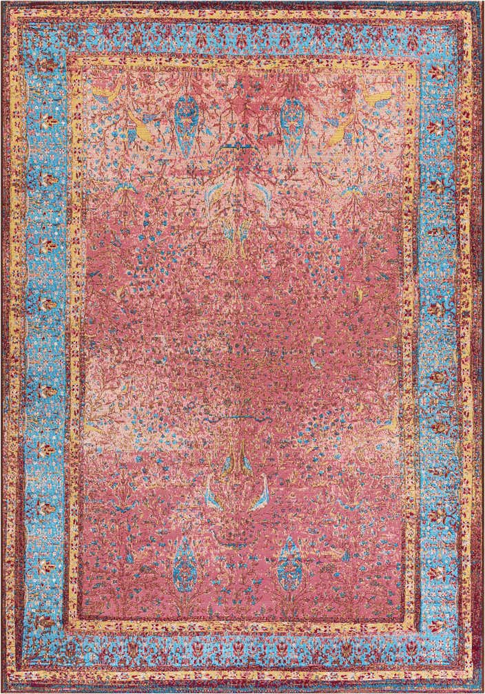 6' 1 x 9' Easy-Clean Traditional Indoor / Outdoor Rug