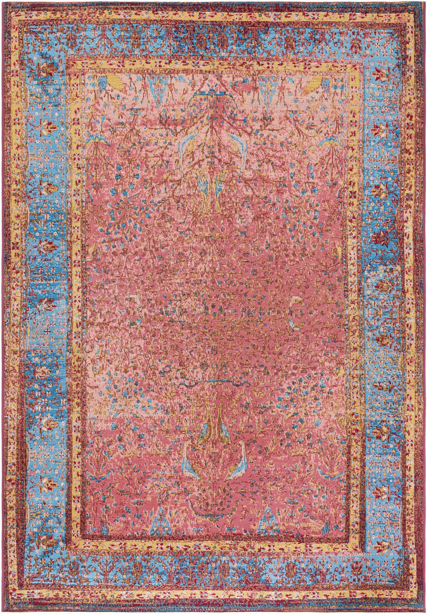 5' 3 x 8'  Washable Traditional Indoor / Outdoor Rug