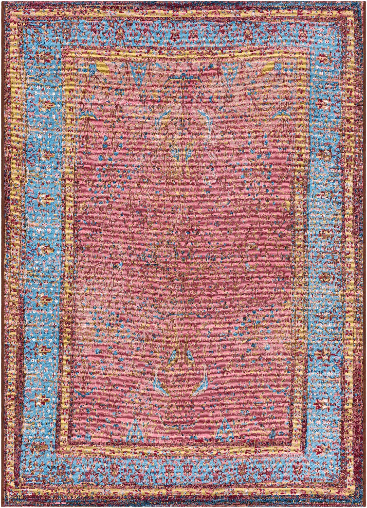 4' 1 x 6' 1  Washable Traditional Indoor / Outdoor Rug