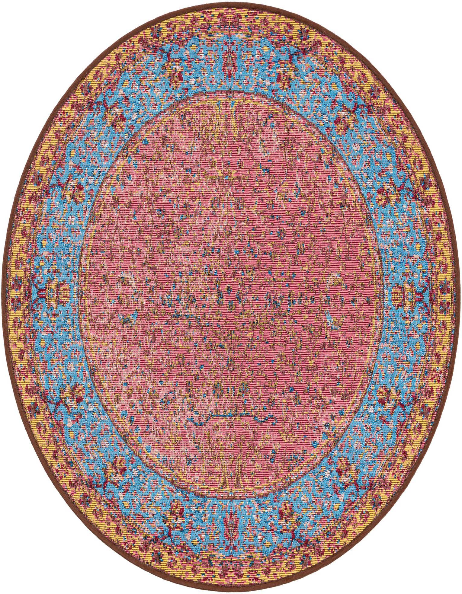 Primary image 3' 1 x 3' 1  Washable Traditional Indoor / Outdoor Round Rug