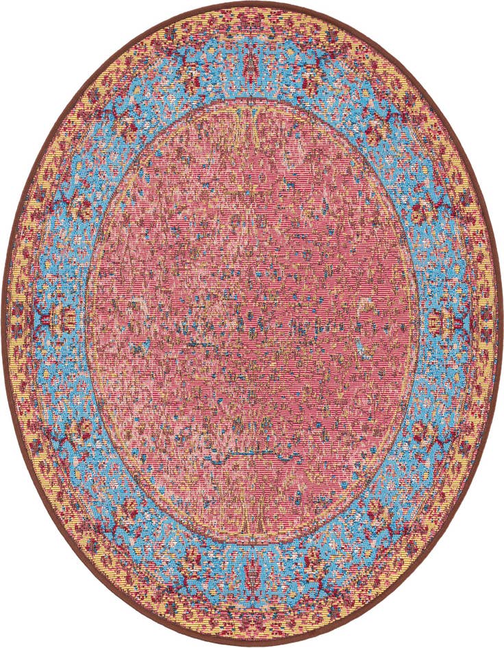 Detail image of 3' 1 x 3' 1 Easy-Clean Traditional Indoor / Outdoor Round Rug