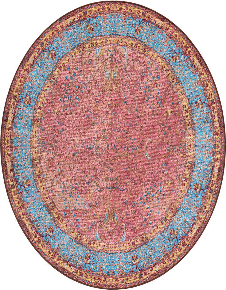 Detail image of 6' 1 x 6' 1 Easy-Clean Traditional Indoor / Outdoor Round Rug
