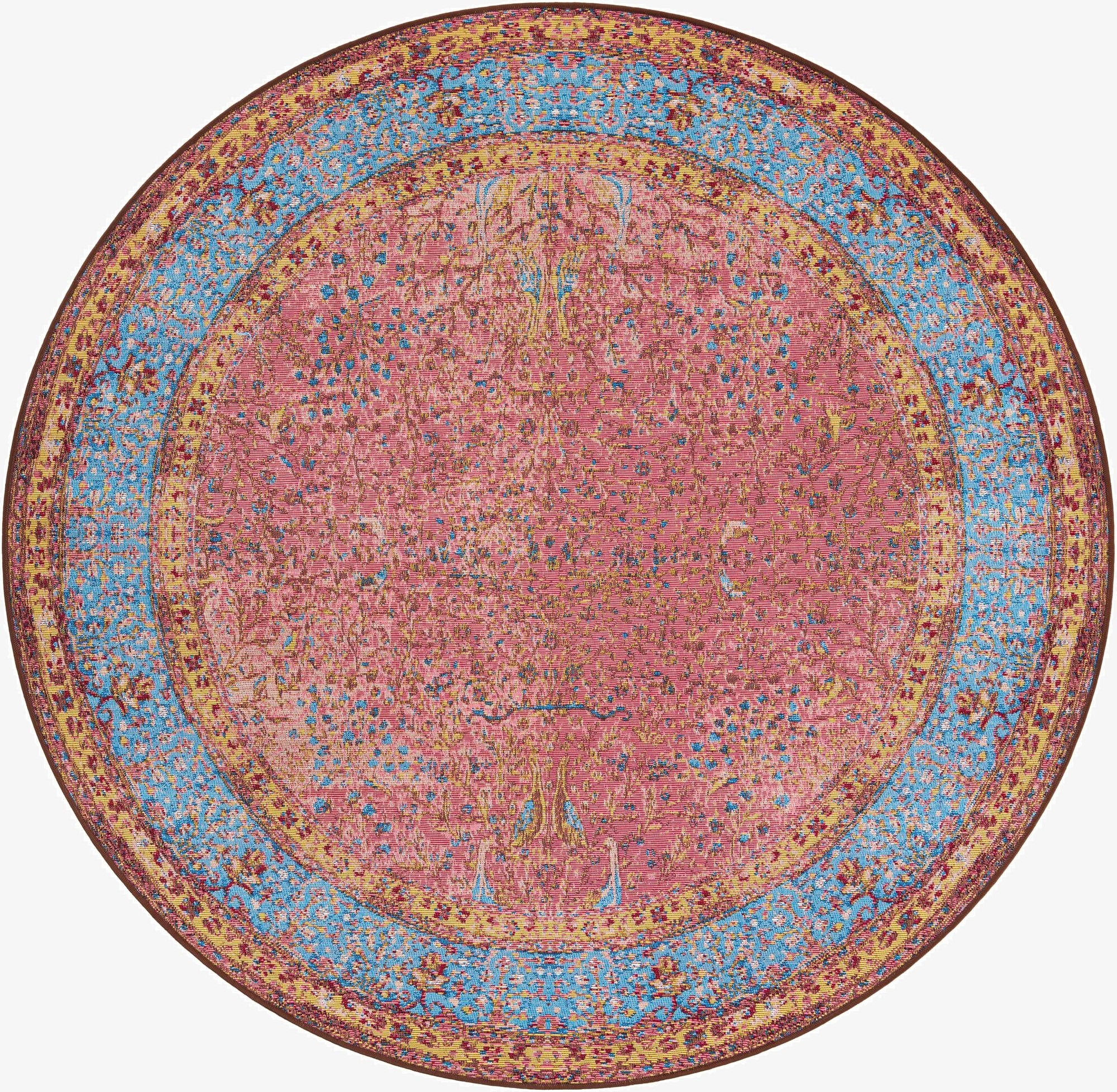 Primary image 6' 1 x 6' 1  Washable Traditional Indoor / Outdoor Round Rug