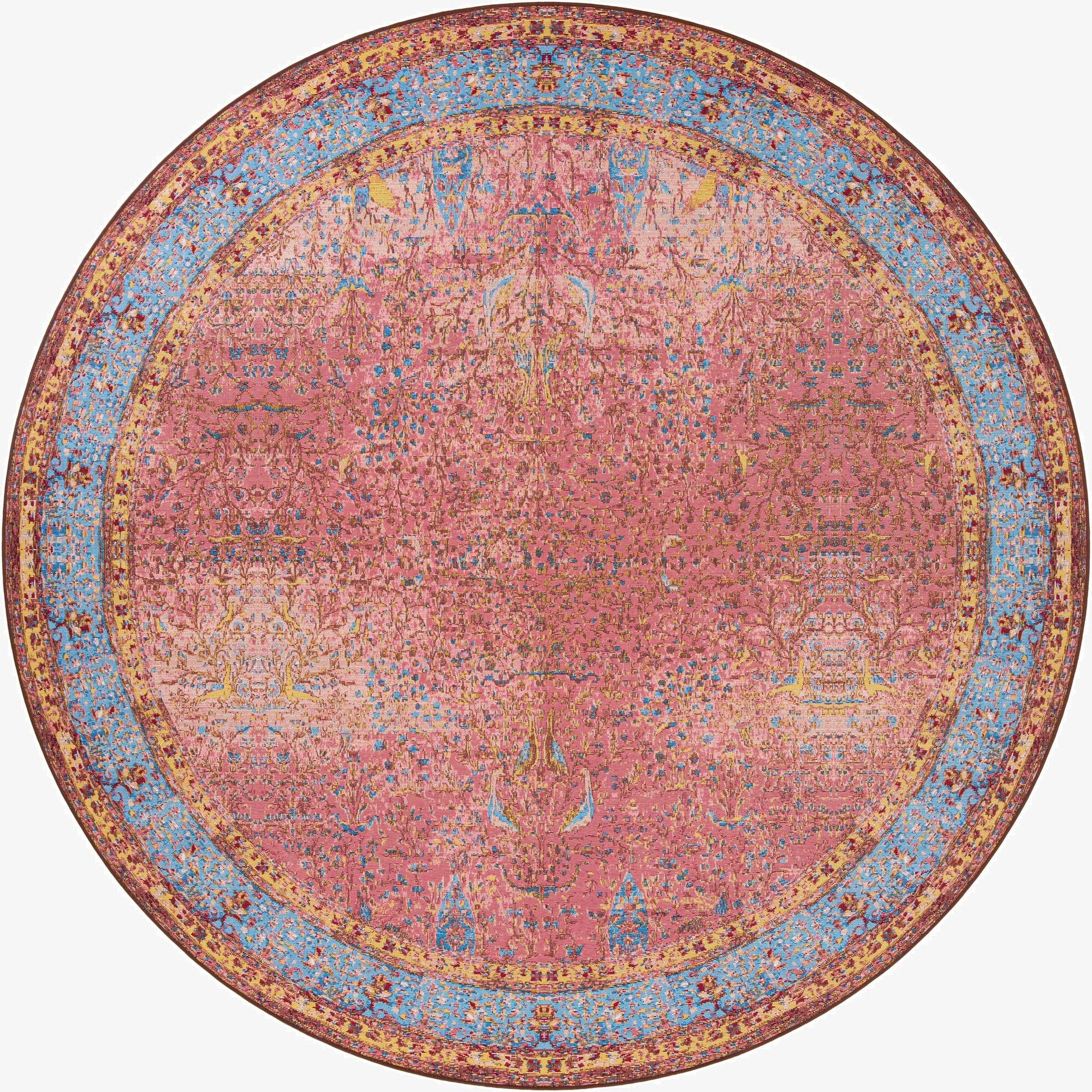 10' x 10'  Washable Traditional Indoor / Outdoor Round Rug