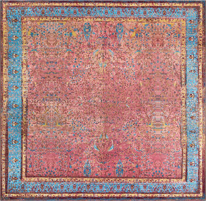 10' x 10' Easy-Clean Traditional Indoor / Outdoor Square Rug