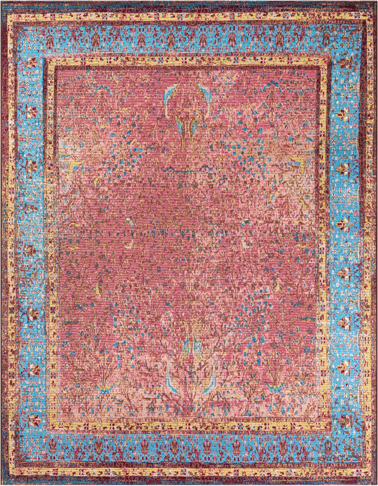 Detail image of 7' 10 x 7' 10 Easy-Clean Traditional Indoor / Outdoor Square Rug