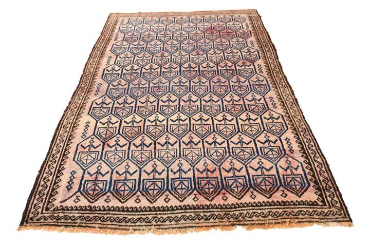 5' 5 x 8' 4 Hand Knotted Balouch Persian Wool Rug
