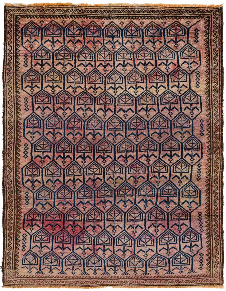 Detail image of 5' 5 x 8' 4 Hand Knotted Balouch Persian Wool Rug