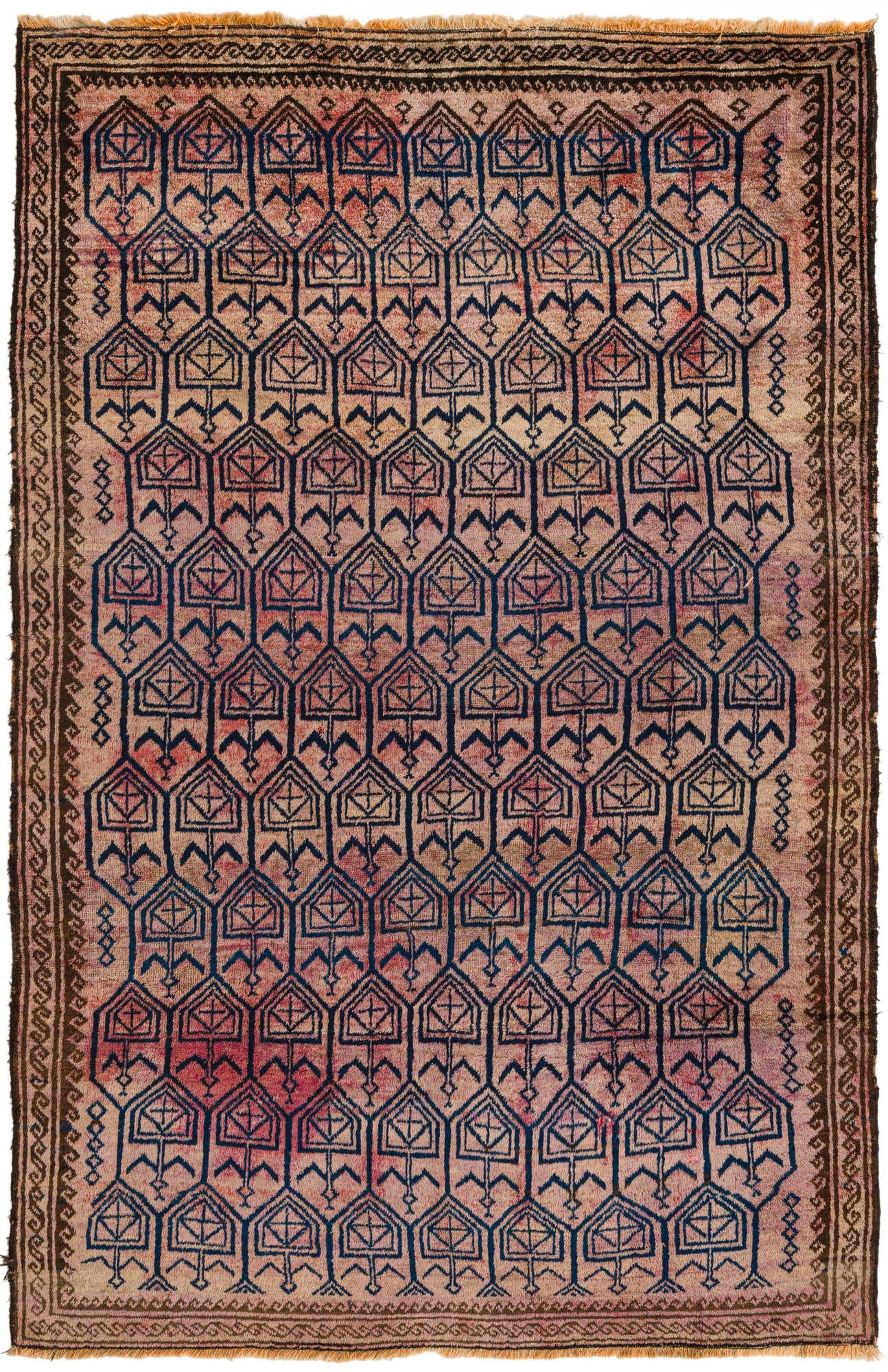 5' 5 x 8' 4 Hand Knotted Balouch Persian Wool Rug