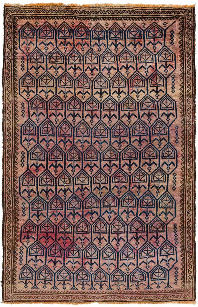5' 5 x 8' 4 Hand Knotted Balouch Persian Wool Rug