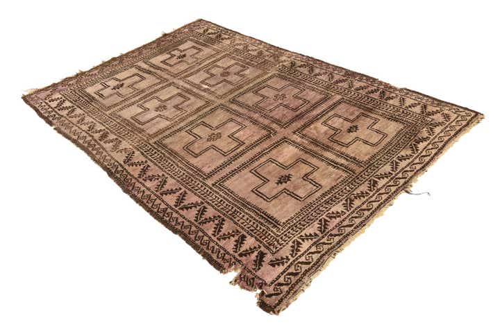 4' 8 x 7' 2 Hand Knotted Balouch Persian Wool Rug