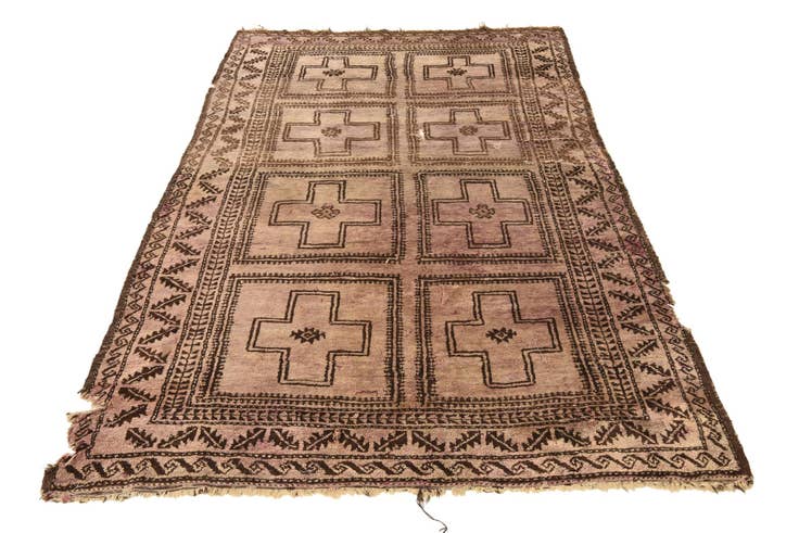 Detail image of 4' 8 x 7' 2 Hand Knotted Balouch Persian Wool Rug
