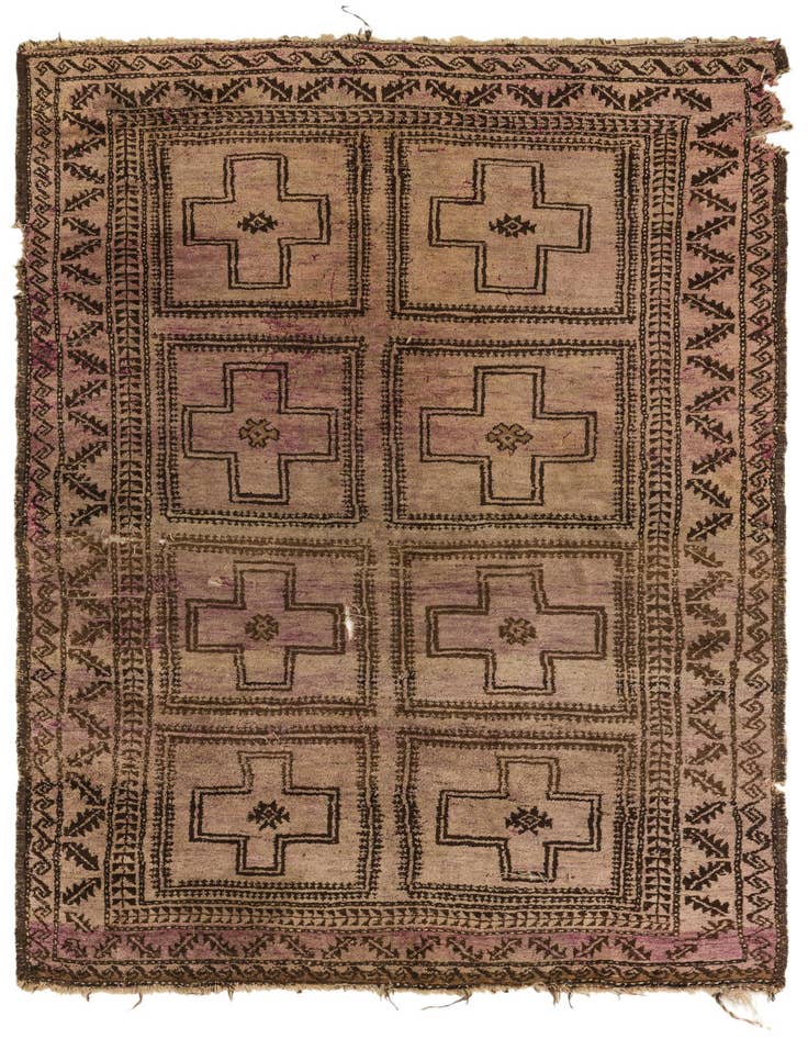 Detail image of 4' 8 x 7' 2 Hand Knotted Balouch Persian Wool Rug