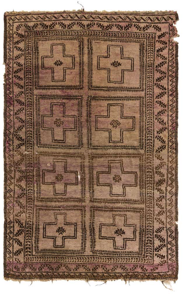 4' 8 x 7' 2 Hand Knotted Balouch Persian Wool Rug