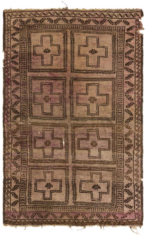 Detail image of 4' 8 x 7' 2 Hand Knotted Balouch Persian Wool Rug