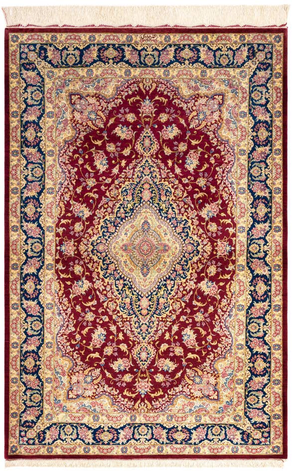 Detail image of 3' 3 x 4' 11 Ghom Silk Rug