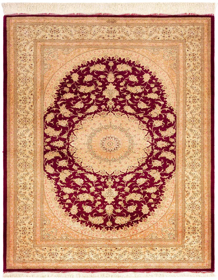 Detail image of 3' 3 x 4' 11 Ghom Silk Rug