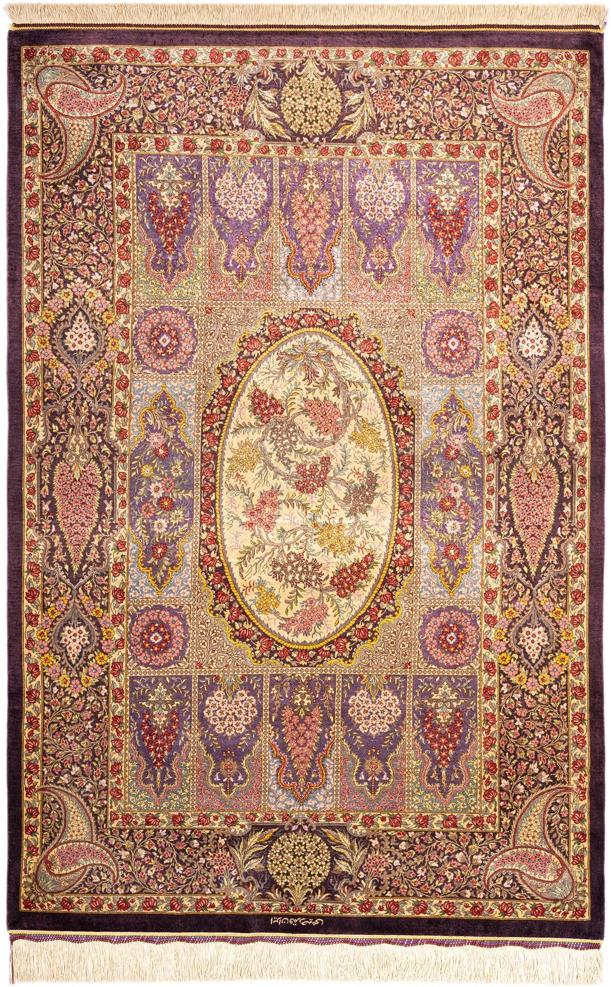 3' 3 x 4' 11 Ghom Silk Rug