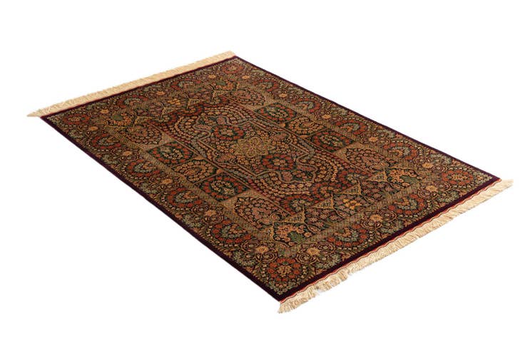 Detail image of 3' 5 x 5' Ghom Silk Rug
