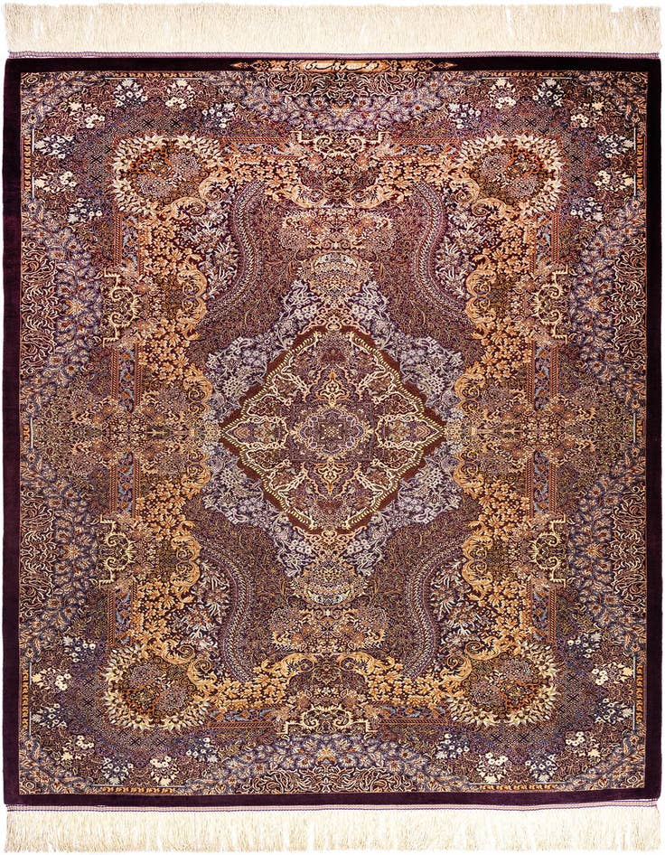 Detail image of 3' 5 x 5' 1 Ghom Silk Rug