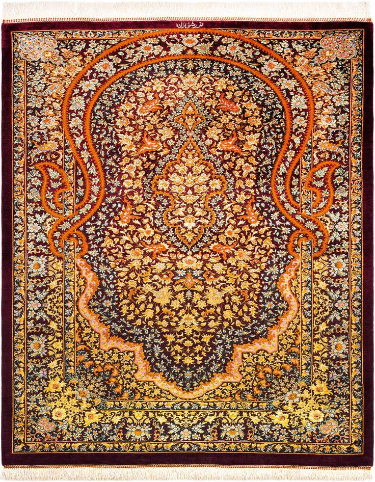 Detail image of 3' 3 x 5' 1 Ghom Silk Rug