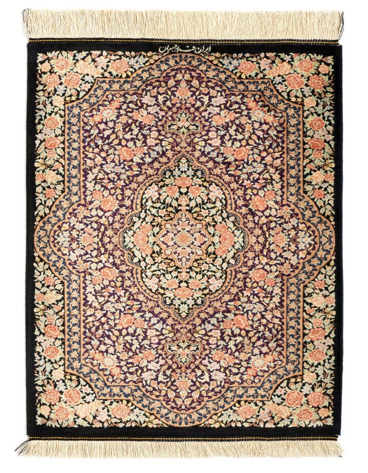 Detail image of 2' x 2' 11 Ghom Silk Rug