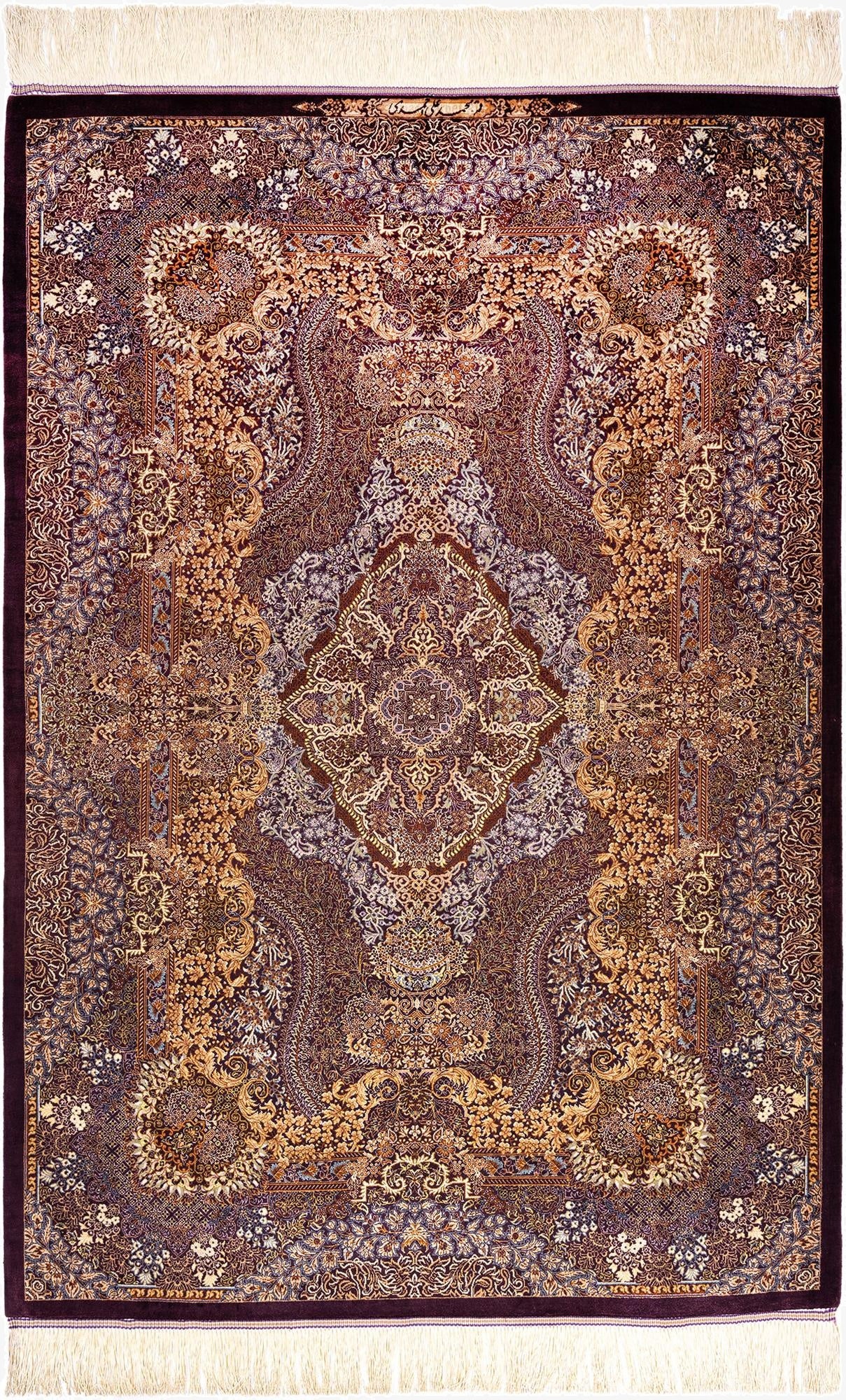 3' 5 x 5' 1 Ghom Silk Rug