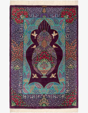 3' 3 x 4' 10 Ghom Silk Rug