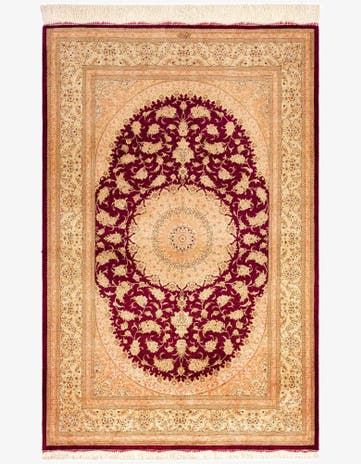3' 3 x 4' 11 Ghom Silk Rug
