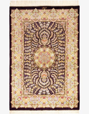 3' 3 x 4' 10 Ghom Silk Rug