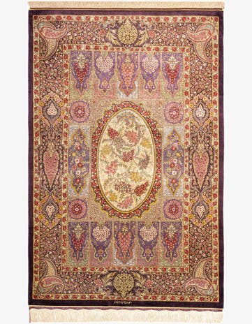 3' 3 x 4' 11 Ghom Silk Rug