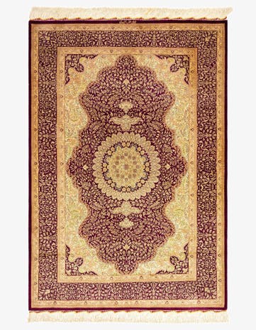 3' 3 x 4' 10 Ghom Silk Rug