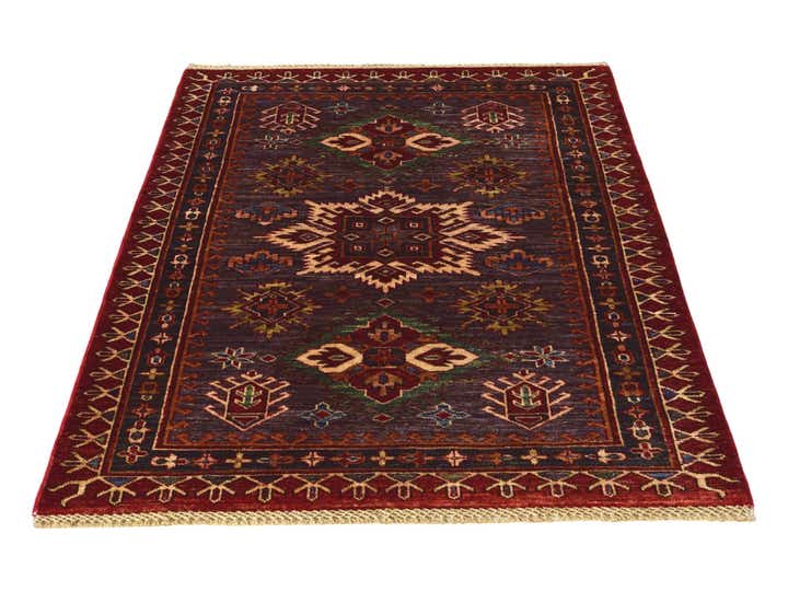3' 5 x 4' 9 Hand Knotted Kazak Rug