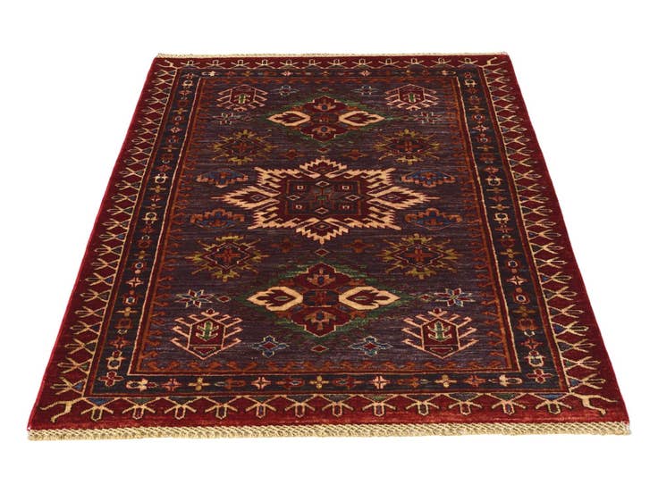 Detail image of 3' 5 x 4' 9 Hand Knotted Kazak Rug
