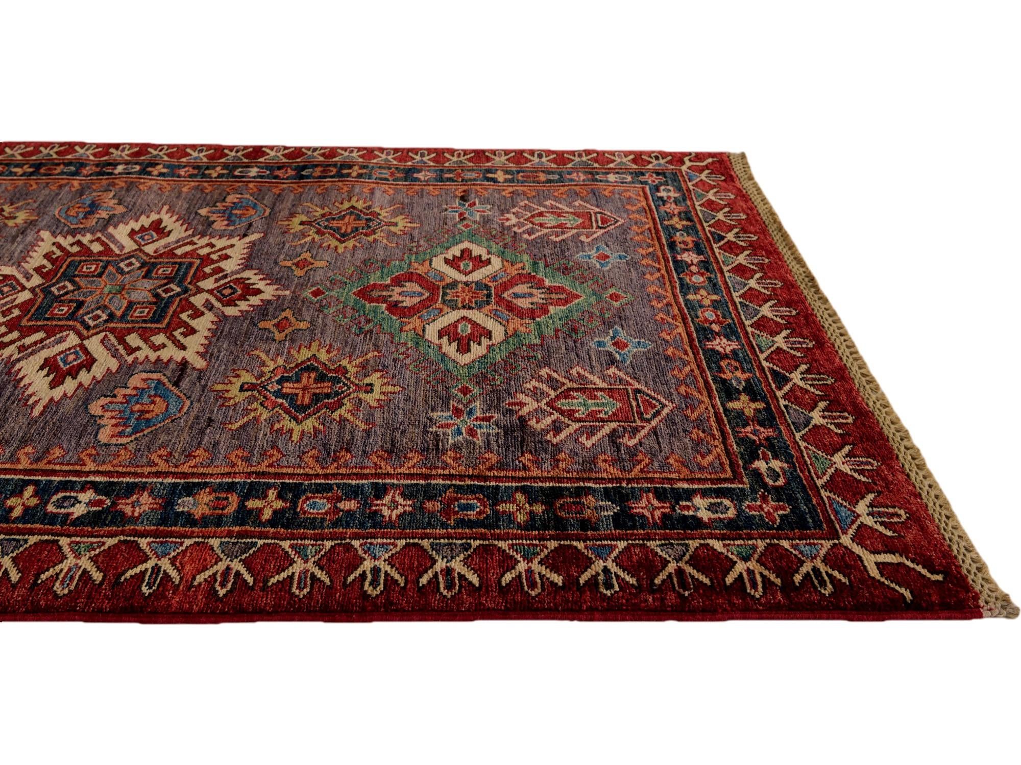 3' 5 x 4' 9 Hand Knotted Kazak Rug