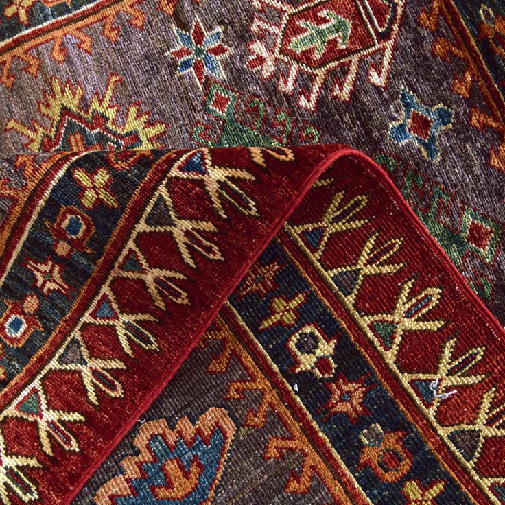 Detail image of 3' 5 x 4' 9 Hand Knotted Kazak Rug