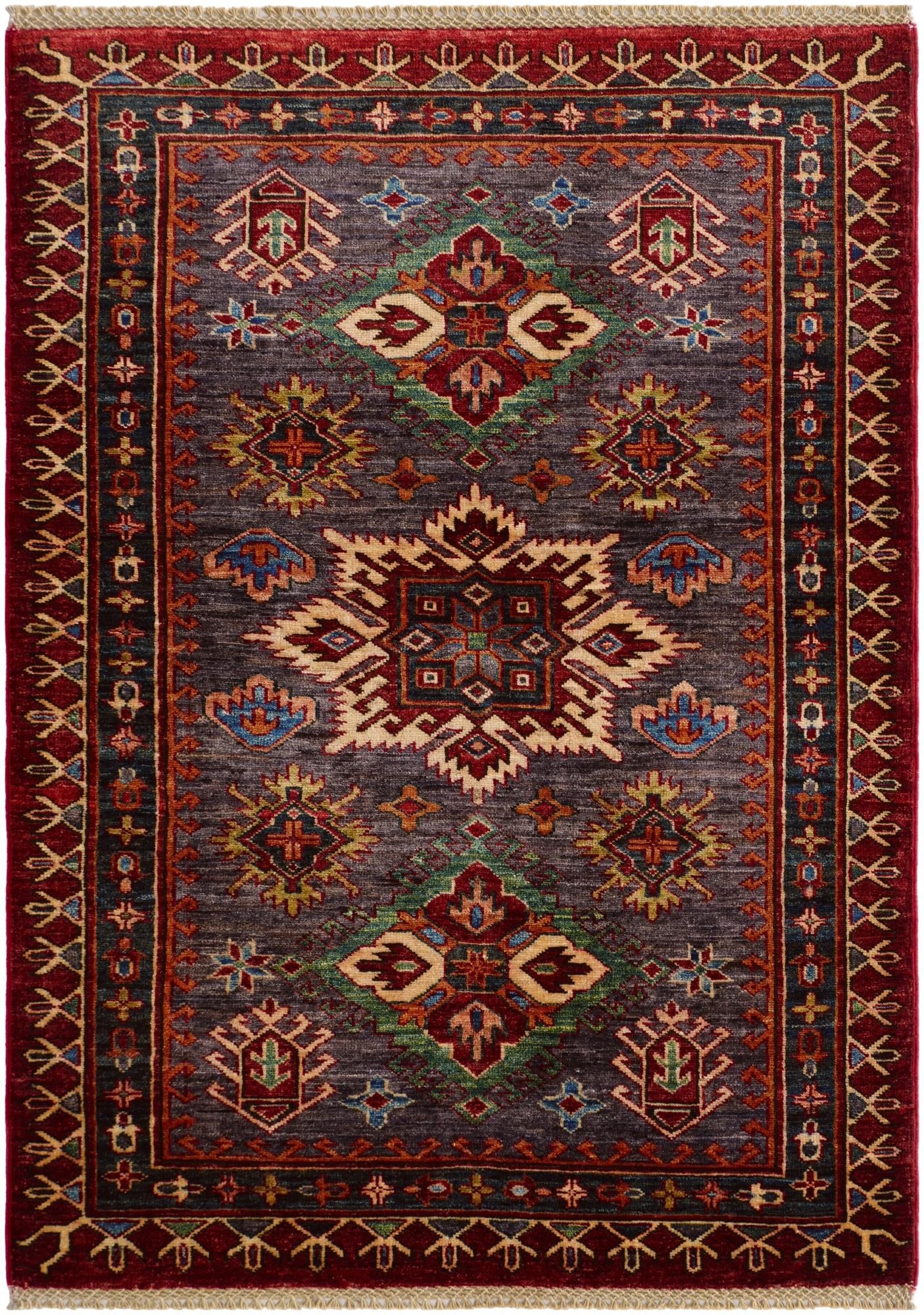 3' 5 x 4' 9 Hand Knotted Kazak Rug