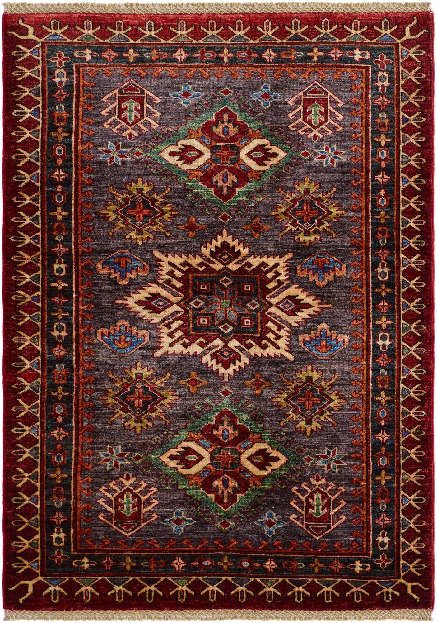 3' 5 x 4' 9 Hand Knotted Kazak Rug