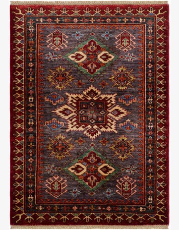 3' 5 x 4' 9 Hand Knotted Kazak Rug