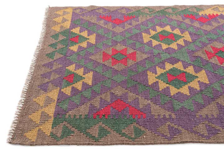 3' 5 x 5' Hand Woven Kilim Maymana Wool Rug