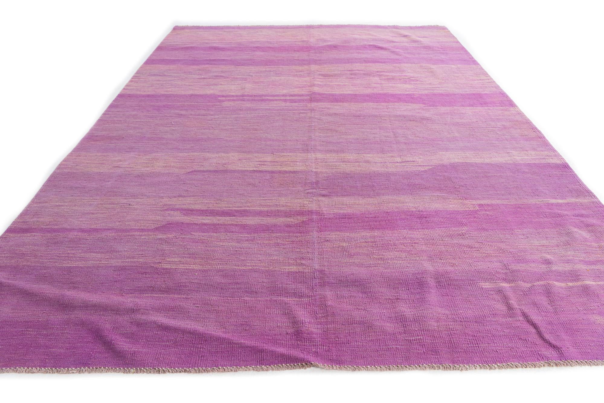 6' 9 x 9' 9 Hand Woven Kilim Modern Wool Rug