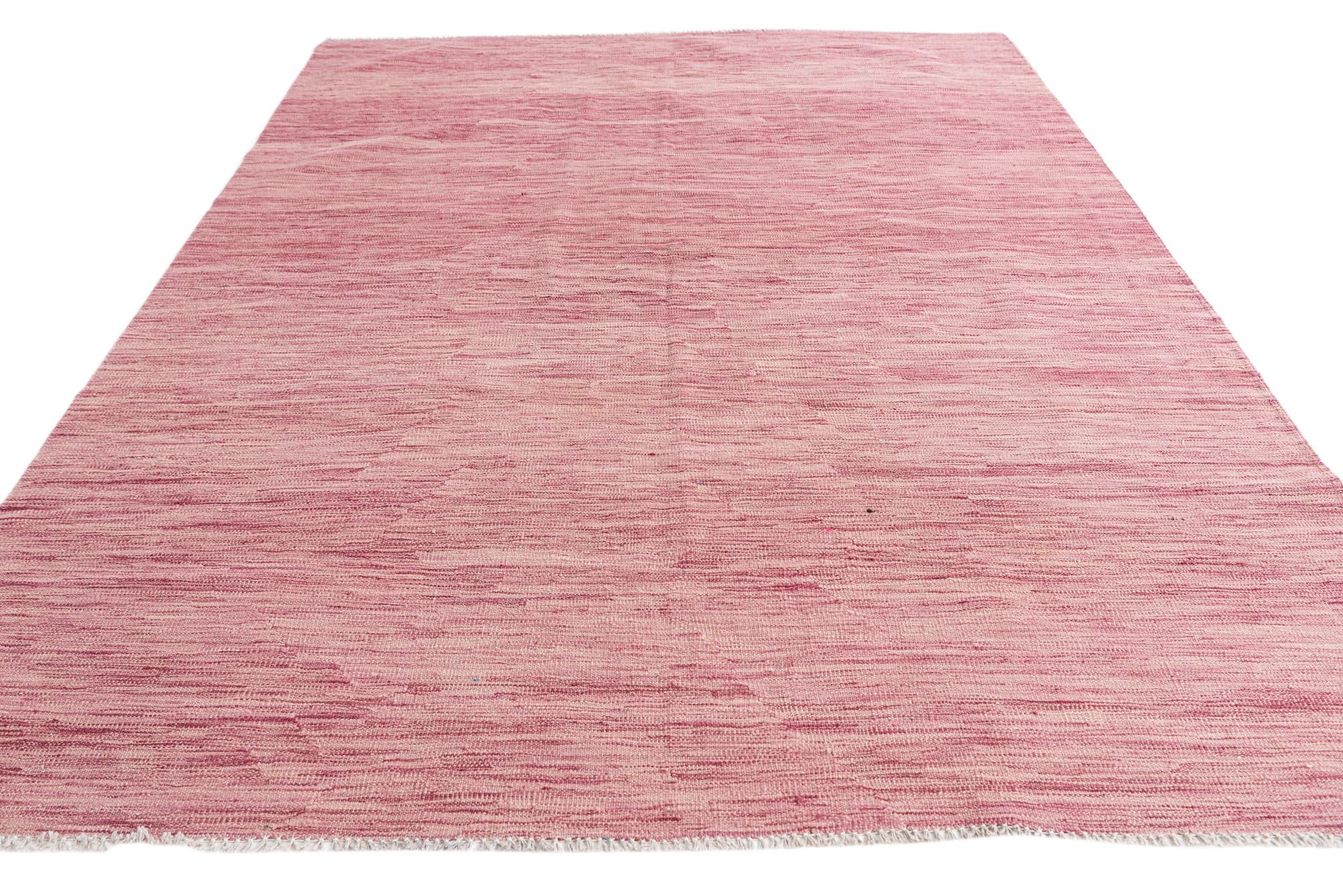 5' 10 x 8' 1 Hand Woven Kilim Modern Wool Rug