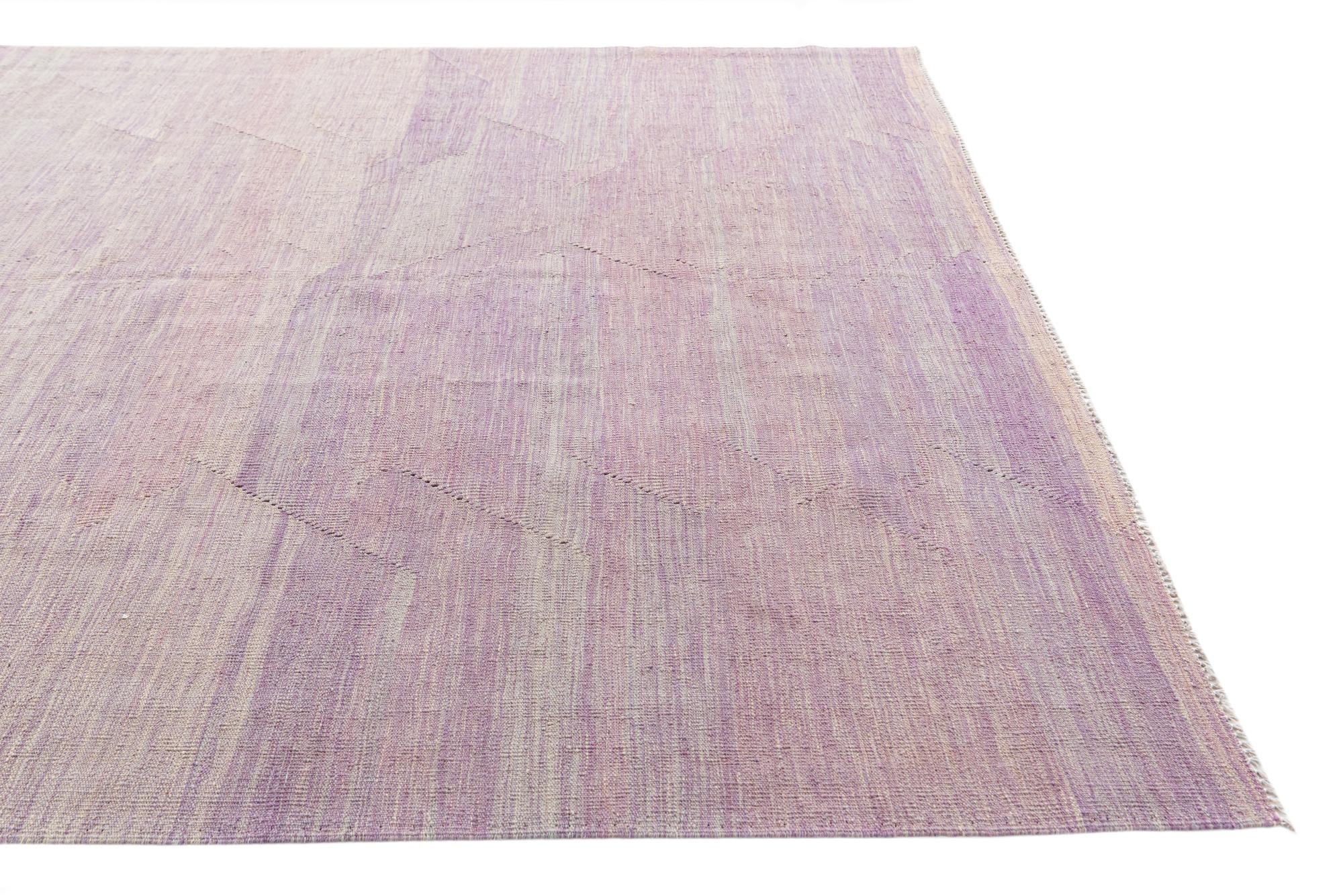 6' 8 x 9' 8 Hand Woven Kilim Modern Wool Rug