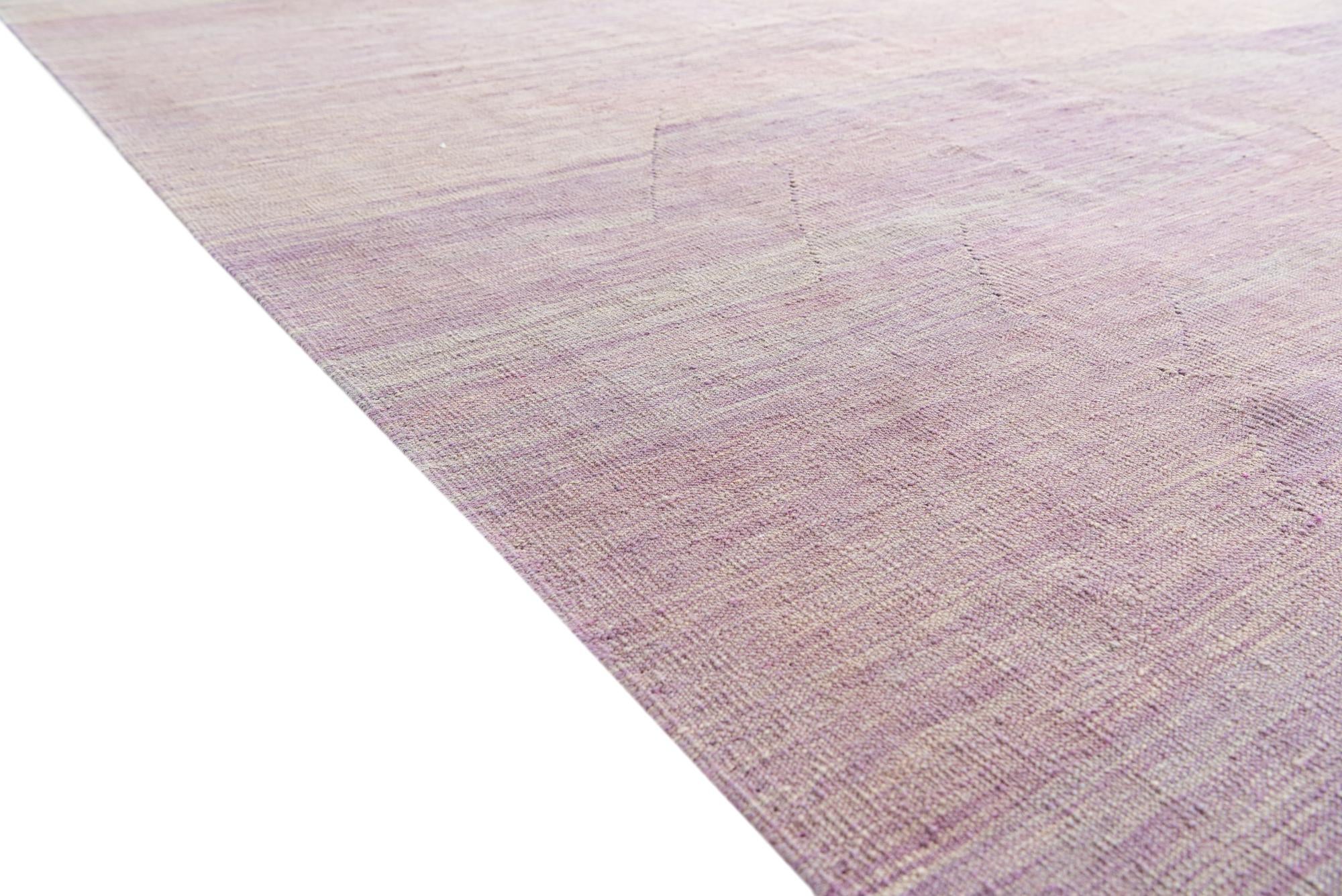 6' 8 x 9' 8 Hand Woven Kilim Modern Wool Rug