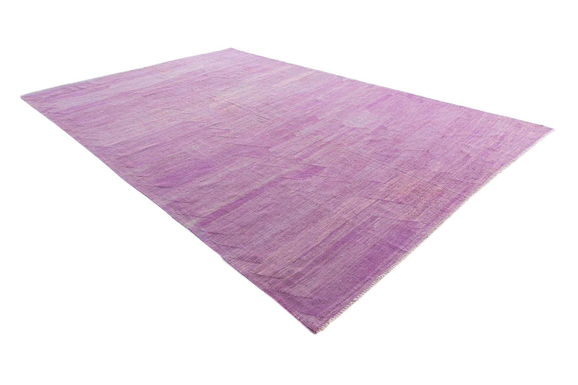 6' 6 x 9' 9 Hand Woven Kilim Modern Wool Rug